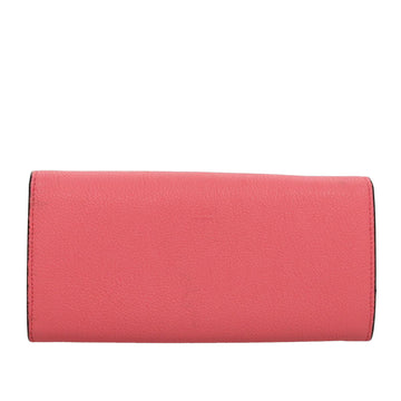 FENDI Peek A Boo Long Wallet Leather Pink 8M0427 Auth 105907V - 0