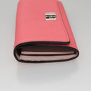 FENDI Peek A Boo Long Wallet Leather Pink 8M0427 Auth 105907V-4