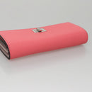 FENDI Peek A Boo Long Wallet Leather Pink 8M0427 Auth 105907V-5