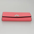 FENDI Peek A Boo Long Wallet Leather Pink 8M0427 Auth 105907V-6
