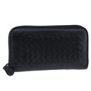 BOTTEGA VENETA INTRECCIATO Long Wallet Leather Black Auth 105910-1