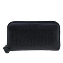 BOTTEGA VENETA INTRECCIATO Long Wallet Leather Black Auth 105910-13