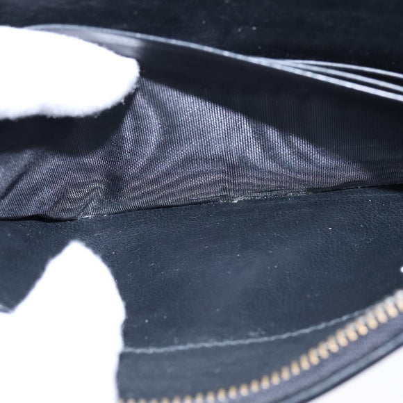 BOTTEGA VENETA INTRECCIATO Long Wallet Leather Black Auth 105910