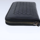 BOTTEGA VENETA INTRECCIATO Long Wallet Leather Black Auth 105910-3