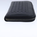 BOTTEGA VENETA INTRECCIATO Long Wallet Leather Black Auth 105910-4