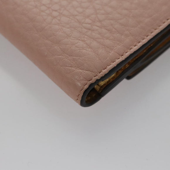 FENDI Peek A Boo Wallet Leather Pink Auth 105912V