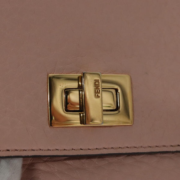 FENDI Peek A Boo Wallet Leather Pink Auth 105912V