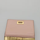 FENDI Peek A Boo Wallet Leather Pink Auth 105912V-20