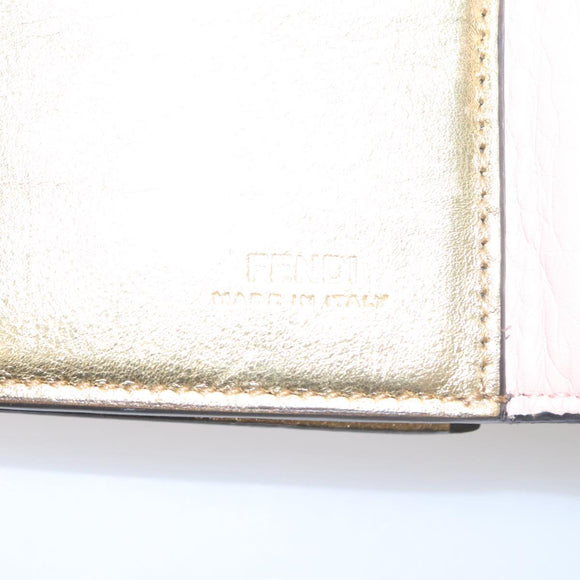 FENDI Peek A Boo Wallet Leather Pink Auth 105912V