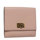 FENDI Peek A Boo Wallet Leather Pink Auth 105912V-1