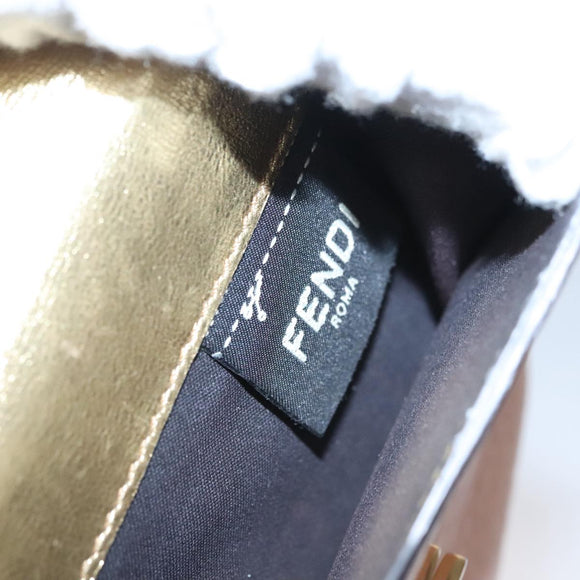 FENDI Peek A Boo Wallet Leather Pink Auth 105912V