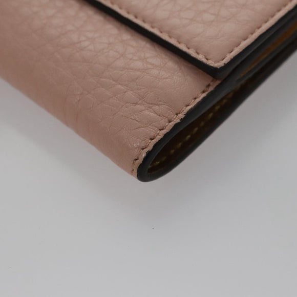 FENDI Peek A Boo Wallet Leather Pink Auth 105912V