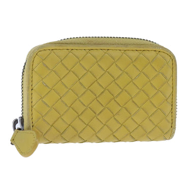 BOTTEGA VENETA INTRECCIATO Coin Purse Leather Yellow Auth 105913