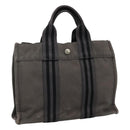 HERMES Fourre Tout PM Tote Bag Canvas Gray Auth 105922-1