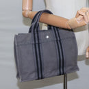 HERMES Fourre Tout PM Tote Bag Canvas Gray Auth 105922-19