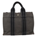 HERMES Fourre Tout PM Tote Bag Canvas Gray Auth 105922-13