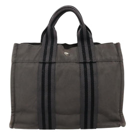 HERMES Fourre Tout PM Tote Bag Canvas Gray Auth 105922 - 0