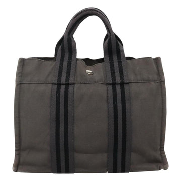 HERMES Fourre Tout PM Tote Bag Canvas Gray Auth 105922 - 0