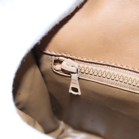 CELINE Macadam Canvas Shoulder Bag Beige Auth 105935