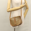 CELINE Macadam Canvas Shoulder Bag Beige Auth 105935-23