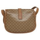 CELINE Macadam Canvas Shoulder Bag Beige Auth 105935-2