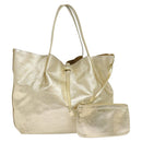 TIFFANY&Co. Reversible Tote Bag Leather Suede Gold Tone Auth 105966-1