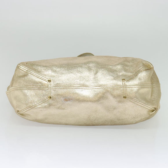 TIFFANY&Co. Reversible Tote Bag Leather Suede Gold Tone Auth 105966