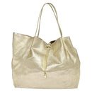 TIFFANY&Co. Reversible Tote Bag Leather Suede Gold Tone Auth 105966-13