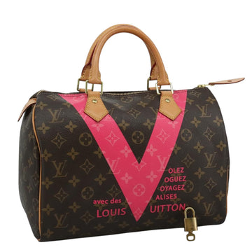 LOUIS VUITTON Monogram V Line Speedy 30 Hand Bag M41533 LV Auth 105968A