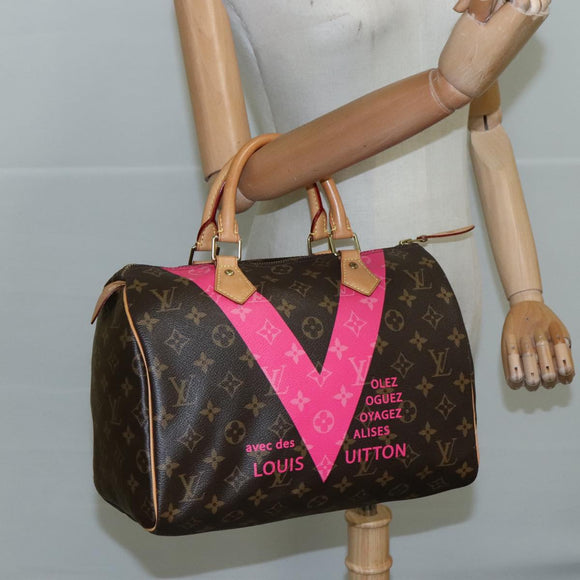 LOUIS VUITTON Monogram V Line Speedy 30 Hand Bag M41533 LV Auth 105968A