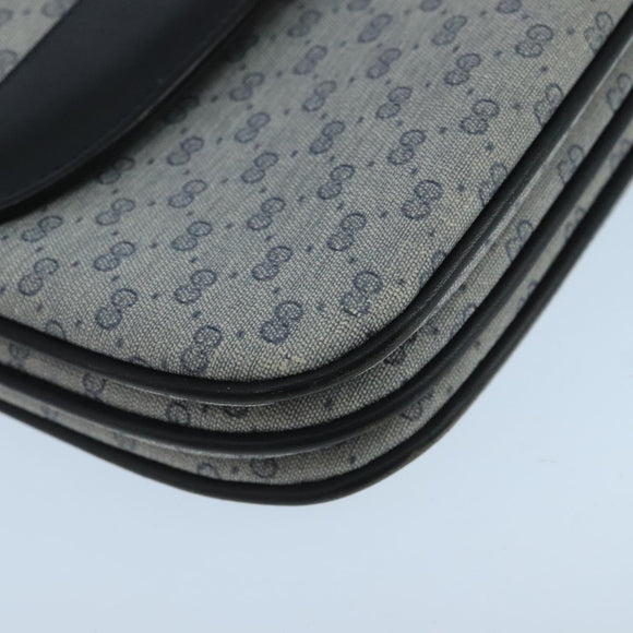 GUCCI Micro GG Supreme Shoulder Bag PVC Navy Gold Auth 106029