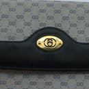 GUCCI Micro GG Supreme Shoulder Bag PVC Navy Gold Auth 106029-18