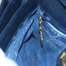 GUCCI Micro GG Supreme Shoulder Bag PVC Navy Gold Auth 106029-21