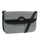GUCCI Micro GG Supreme Shoulder Bag PVC Navy Gold Auth 106029-1