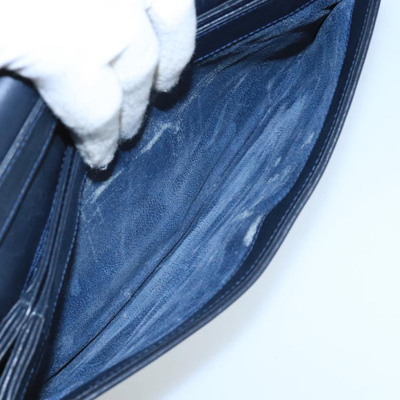 GUCCI Micro GG Supreme Shoulder Bag PVC Navy Gold Auth 106029