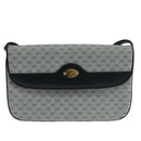 GUCCI Micro GG Supreme Shoulder Bag PVC Navy Gold Auth 106029-13