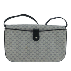 GUCCI Micro GG Supreme Shoulder Bag PVC Navy Gold Auth 106029 - 0