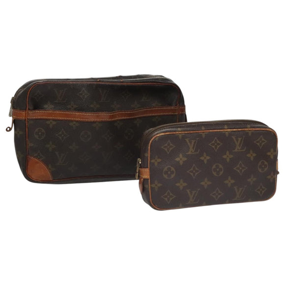 LOUIS VUITTON Monogram Clutch Bag 2 Set LV Auth 106104