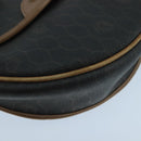 Christian Dior Honeycomb Canvas Shoulder Bag PVC Leather Black Auth 106108-14