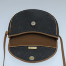 Christian Dior Honeycomb Canvas Shoulder Bag PVC Leather Black Auth 106108-10