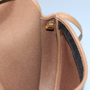 Christian Dior Honeycomb Canvas Shoulder Bag PVC Leather Black Auth 106108-19