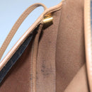 Christian Dior Honeycomb Canvas Shoulder Bag PVC Leather Black Auth 106108-12