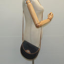 Christian Dior Honeycomb Canvas Shoulder Bag PVC Leather Black Auth 106108-21