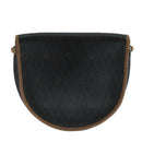 Christian Dior Honeycomb Canvas Shoulder Bag PVC Leather Black Auth 106108-2