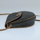 Christian Dior Honeycomb Canvas Shoulder Bag PVC Leather Black Auth 106108-4