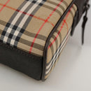 Burberrys Nova Check Clutch Bag Canvas Beige Auth 106136-16