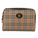 Burberrys Nova Check Clutch Bag Canvas Beige Auth 106136-13