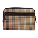 Burberrys Nova Check Clutch Bag Canvas Beige Auth 106136-2