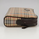 Burberrys Nova Check Clutch Bag Canvas Beige Auth 106136-4