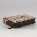 Burberrys Nova Check Clutch Bag Canvas Beige Auth 106136-5